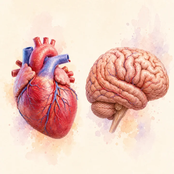 เปรียบเทียบกายวิภาคหัวใจ เทียบ สมอง / Heart vs. brain / หัวใจ เทียบ สมอง / Heart vs. brain anatomical comparison