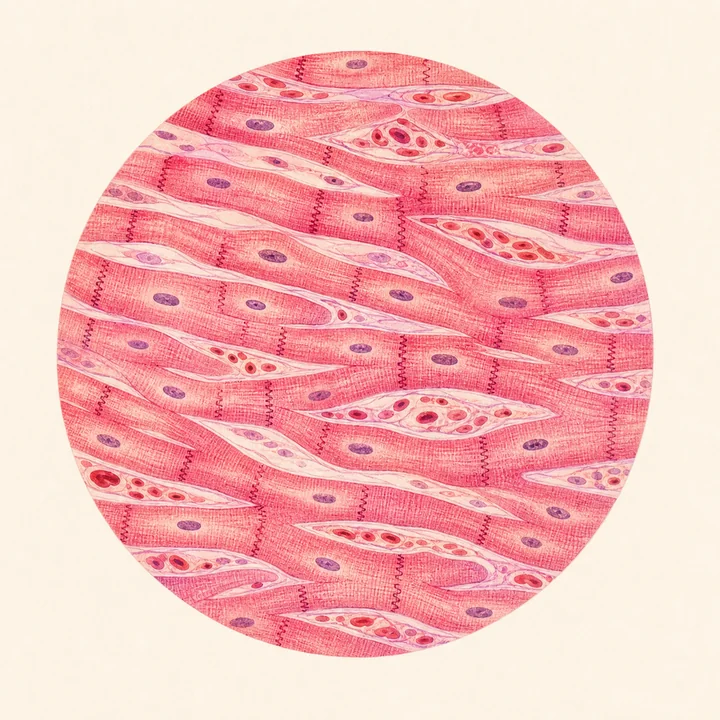 เนื้อเยื่อจุลภาคของหัวใจ / Heart / หัวใจ / Heart microscopic tissue view